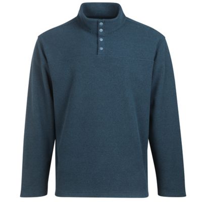 Image showing 0 th Blue Mountain Men's Honeycomb 1/4-Snap Pullover Fleece Sweatshirt