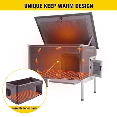 Image showing  Heated Indoor/Outdoor Wooden Cat House, Gray