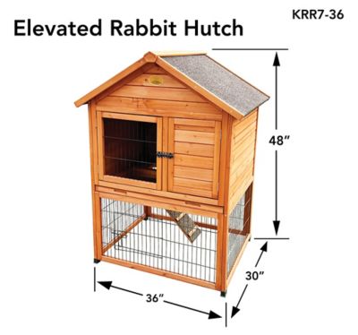 Image showing  Wooden Elevated Rabbit Hutch 36L x 30W x 48H in.