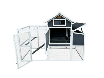 Image showing  Wooden Ranch Coop with Run 73.3L x 40W x 58H in.