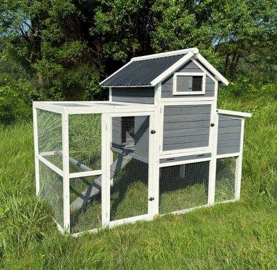 Image showing  Wooden Ranch Coop with Run 73.3L x 40W x 58H in.