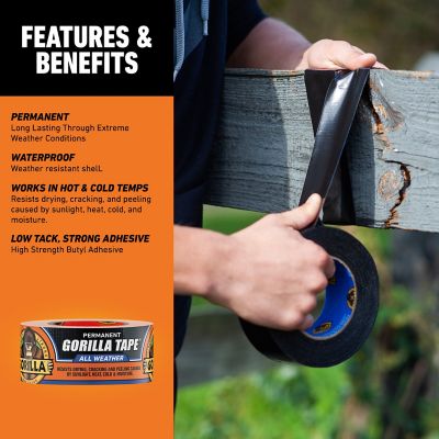 Image showing  All Weather Tape Black, 10 yd.