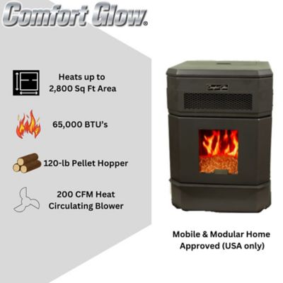 Image showing  2800 sq. ft. Freestanding Pellet Stove with Blower and Remote, 120 lb. Hopper Size, CGPS2200
