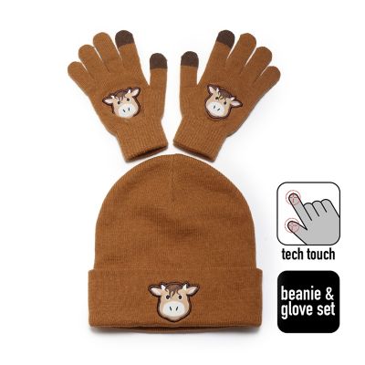 Image showing David and Young Kids' Cow Glove and Hat Set