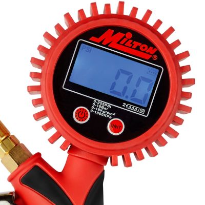 Image showing 7 th Milton 0-255 PSI Heavy-Duty Digital Tire Pressure Gauge and Inflator
