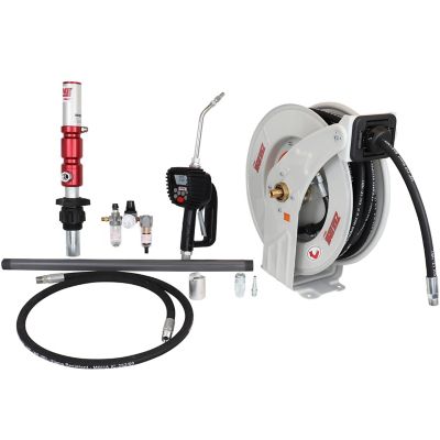 Zeeline by Milton 55 gal. Pneumatic 3:1 Premium Series Pump Kit with Reel and Preset Meter, 6.6 GPM