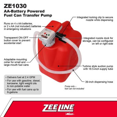 Image showing  AA Battery Powered Fuel Can Transfer Pump- Red