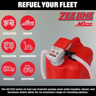 Image showing 8 th Zeeline by Milton AA Battery Powered Fuel Can Transfer Pump- Red