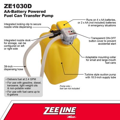 Image showing  AA Battery Powered Fuel Can Transfer Pump-Yellow