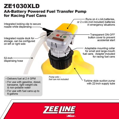 Image showing  AA Battery Powered Fuel Can Transfer Pump for Racing Fuel Cans-Yellow