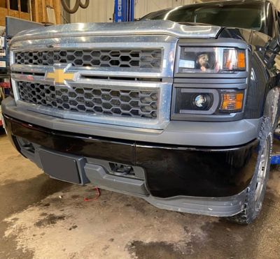 Image showing  2014-2015 Silverado 1500 Front Bumper Cover (no fog lamps), BK0110
