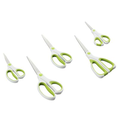 Image showing  5 pc. Scissors Set, White/Green