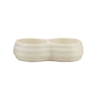 Image showing  Double Dinner Textured Stoneware Pet Bowl, 42 oz., Assorted