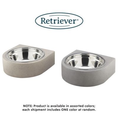 Image showing  30 oz. Stainless Steel Pet Bowl with Concrete Holder, Assorted