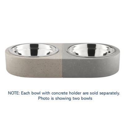 Image showing  30 oz. Stainless Steel Pet Bowl with Concrete Holder, Assorted