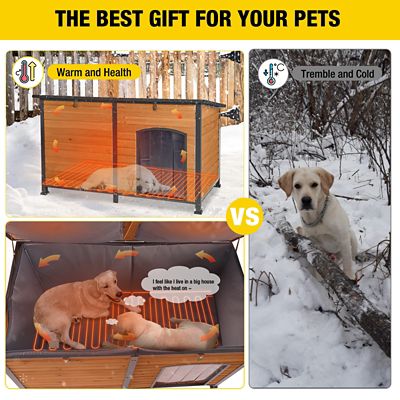 Image showing  Extra Large Heated Outdoor Wooden Dog House