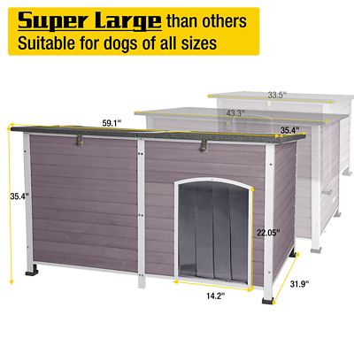 Image showing 6 th Aivituvin Extra Large Heated Outdoor Wooden Dog House