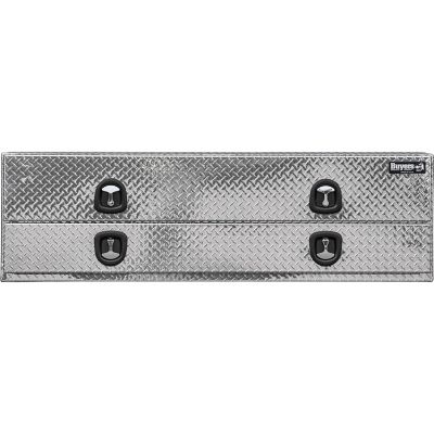 Image showing 5 th Buyers Products 21 in. x 18 in. x 88 in. Diamond Tread Aluminum Flatbed Contractor Box with Lower Door