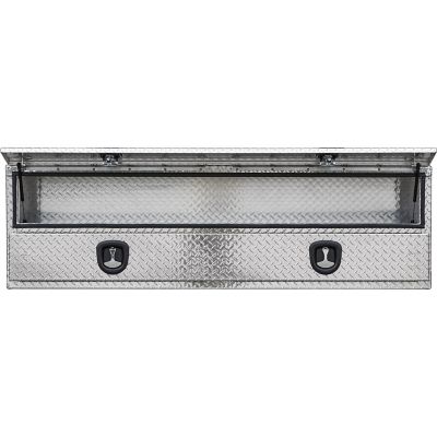 Image showing 5 th Buyers Products 21 in. x 18 in. x 90 in. Diamond Tread Aluminum Flatbed Contractor Box with Lower Door