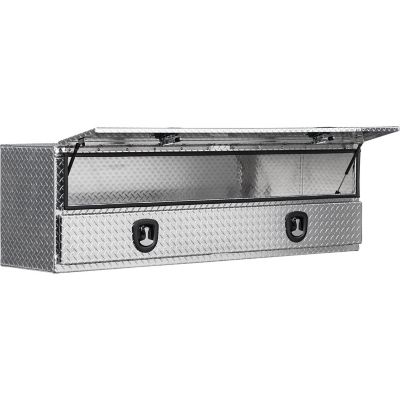 Image showing  21 x 18 x 96in. Diamond Tread Aluminum Flatbed Contractor Box with Lower Door