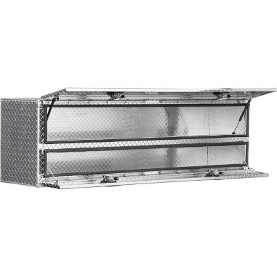 Image showing  21 x 18 x 96in. Diamond Tread Aluminum Flatbed Contractor Box with Lower Door