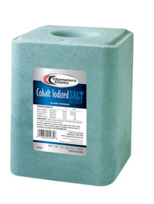 Champion's Choice Cobalt Iodized Livestock Salt Block, 50 lb.