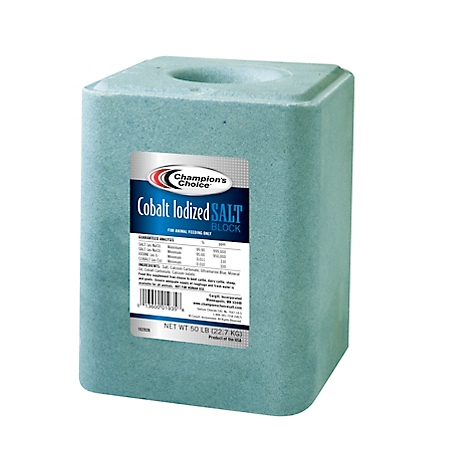 Champion's Choice Cobalt Iodized Livestock Salt Block, 50 lb.