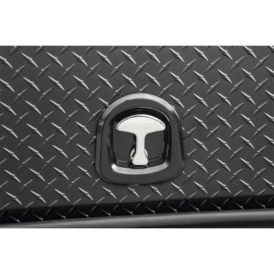 Image showing 6 th Buyers Products 21 x 18 x 88in. Textured Matte Black Diamond Tread Aluminum Flatbed Contractor Box with Lower Door