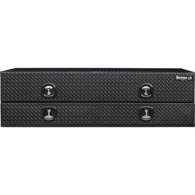 Image showing 7 th Buyers Products 21 x 18 x 88in. Textured Matte Black Diamond Tread Aluminum Flatbed Contractor Box with Lower Door