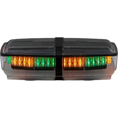 Image showing  11 in. Amber/Green Rectangular LED Mini Light Bar with Magnetic Mount