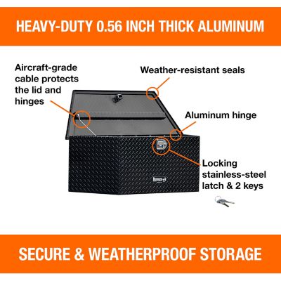 Image showing  35 in. Wide Gloss Black Diamond Tread Aluminum Trailer Tongue Truck Box