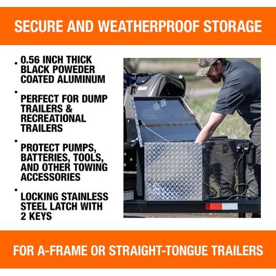 Image showing  35 in. Wide Gloss Black Diamond Tread Aluminum Trailer Tongue Truck Box