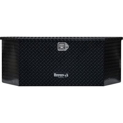 Image showing 8 th Buyers Products 35 in. Wide Gloss Black Diamond Tread Aluminum Trailer Tongue Truck Box