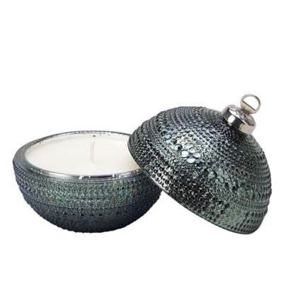 Image showing  Warm Butter Scented Green Glass Christmas Ornament Candle