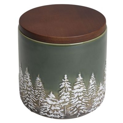 Image showing  Winter Sage Scented Ceramic Trees Candle, Green
