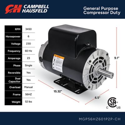 Image showing  Compressor Duty Electric Motor, 6 hp