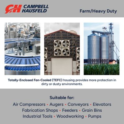 Image showing 5 th Campbell Hausfeld Farm Duty Electric Motor, 1/2 hp