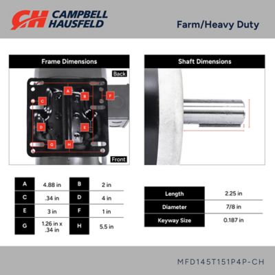 Image showing  Farm Duty Electric Motor, 1.5 hp