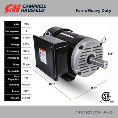 Image showing  Farm Duty Electric Motor, 3 hp
