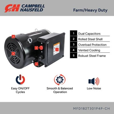 Image showing  Farm Duty Electric Motor, 3 hp