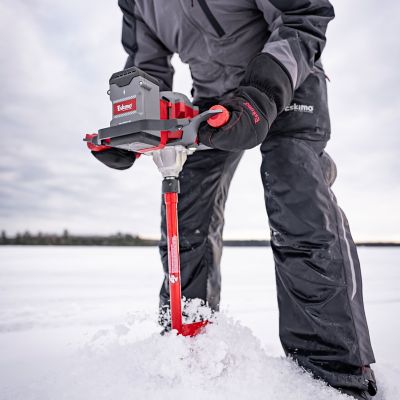 Image showing  E40 Electric Ice Auger, 8 in., Full-Power 40V Lithium, Lightweight, Steel Bit, Red, 45750
