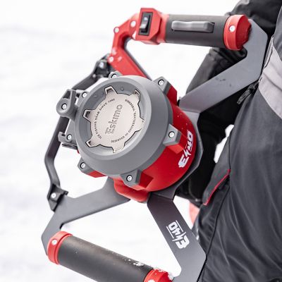 Image showing  E40 Electric Ice Auger, 8 in., Full-Power 40V Lithium, Lightweight, Steel Bit, Red, 45750