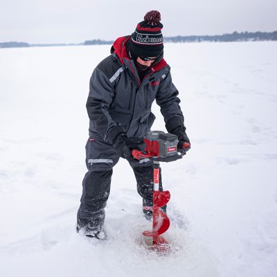Image showing  E40 Electric Ice Auger, 8 in., Full-Power 40V Lithium, Lightweight, Composite Bit, Red, 45850