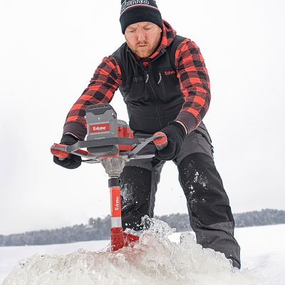 Image showing  E40 Electric Ice Auger, 10 in., Full-Power 40V Lithium, Lightweight, Composite Bit, Red, 45900