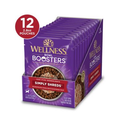 Image showing 2 th Wellness Bowl Boosters Simply Shreds Chicken, Beef & Carrots 2.8 oz.