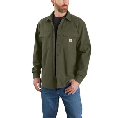 Image showing  Men's Rugged Flex Relaxed Fit Canvas Fleece-Lined Shirt Jacket