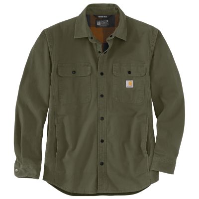 Carhartt Men's Rugged Flex Relaxed Fit Canvas Fleece-Lined Shirt Jacket