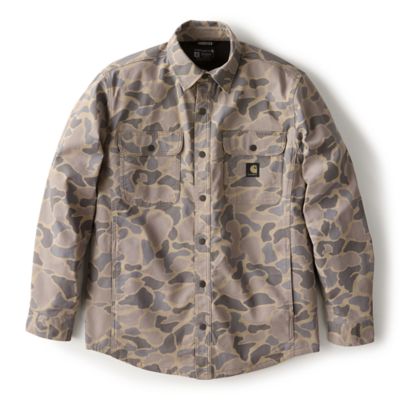 Carhartt Men's Rugged Flex Relaxed Fit Canvas Fleece-Lined Shirt Jacket