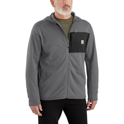 Image showing 0 th Carhartt Men's Force Relaxed Fit Full-Zip Long-Sleeve Hooded T-Shirt
