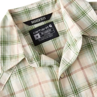 Image showing 5 th Carhartt Men's Rugged Flex Montana Relaxed Fit Lightweight Snap-Front Plaid Collared Long-Sleeve Work Shirt